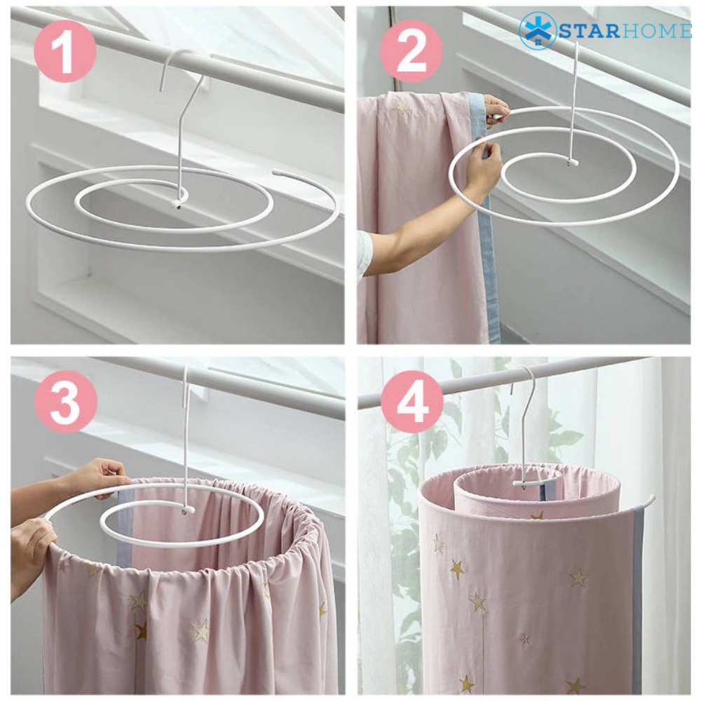 Hanger Spiral Jemuran Sprei Gantungan Handuk Selimut Tali Jemuran Rak Pengering Pakaian