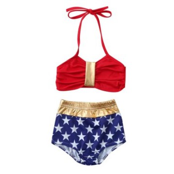 [ READY STOCK ] BIKINI BAYI PEREMPUAN WONDER WOMAN BAJU RENANG BABY IMPOR