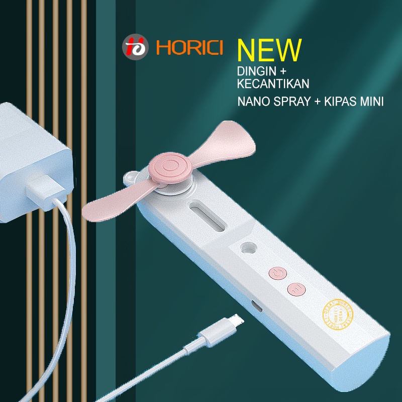 HORICI 2in1 KIPAS NANO SPRAY/ READY STOCK/KIPAS GENGGAM MINI/ PROMO/ NANO SPRAY