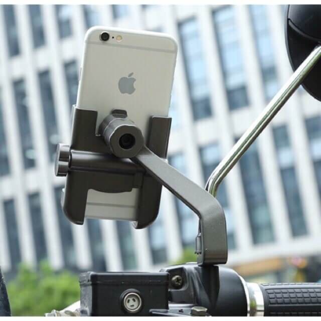 Phone Holder dudukan HP Spion Motor Full Aluminium C-2 C2 Back mirror