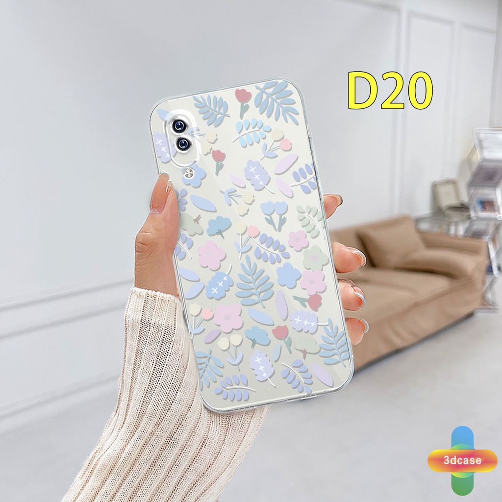 Case VIVO Y21A Y21T Y12S Y12 Y20 Y15S Y91C Y21 2021 Y30 Y21S Y20S Y12i Y01 Y91 Y30i Y93 Y95 Y15 Y17 Y50 Y53S Y51 2020 Y51A Y33T Y10 Y33S Y1S Y11 Y31 Y20i Y91i Y90 Y51S Y12A Y33 Y11S Y30G Y12G Y20A Y20G Y21E Fashion Fresh Flower Silicone TPU Phone Case