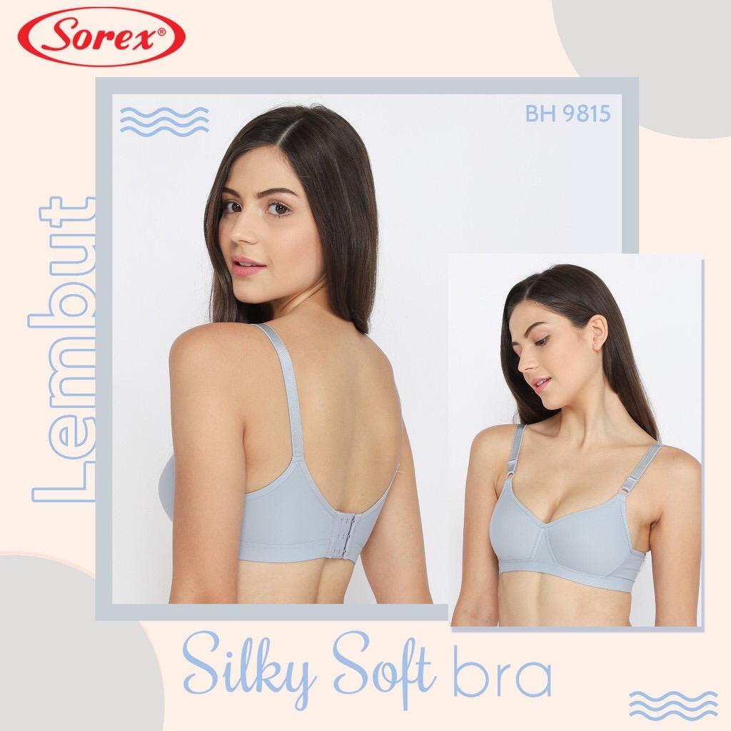 BH BRA SOREX 9815 TANPA KAWAT EXTRA COMFORT , BAHAN LEMBUT LICIN DAN ADEM BAHAN SILKY LEMBUT SOFT BUSA TIPIS KAIT 3 SETARA CUP B