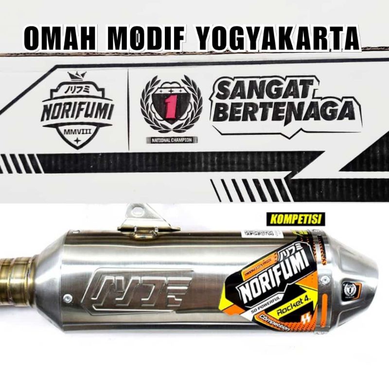 JK Knalpot Norifumi Rocket 4 KOMPETISI CRF 150 L Bore Up piston 70 up standar Stainless ORIGINAL