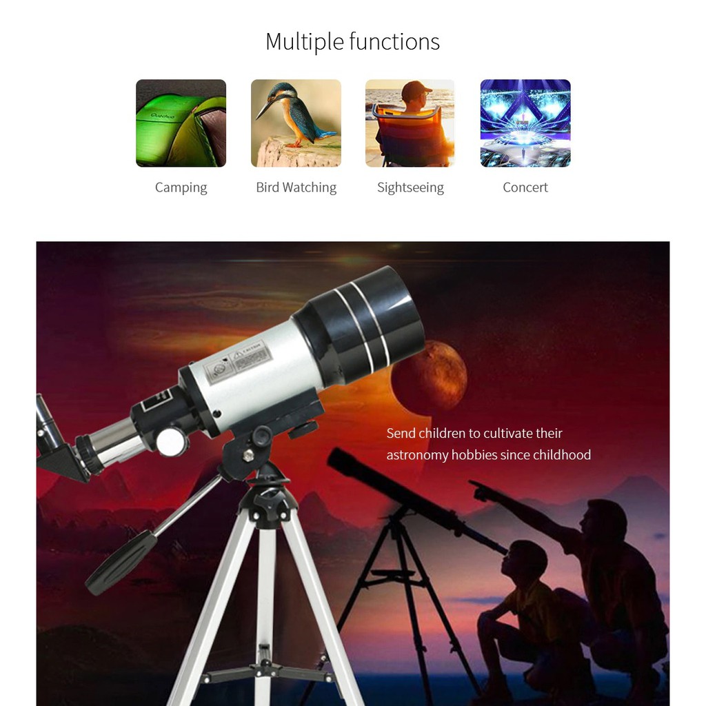 Professional Astronomical Telescope 150X Zoom Night Vision - F30070M - Teropong Astronomi Pemula