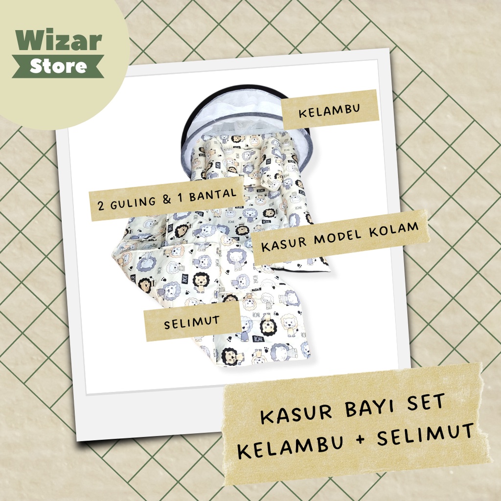 PROMO !!! KASUR BAYI KOLAM KELAMBU SET BANTAL GULING/PAKET KASUR BAYI/ALAS TIDUR BAYI/Kasur Bayi Kulambu bisa Di Lepas Model Kolam satu Set Bantal Guling/perlengkapan bayi