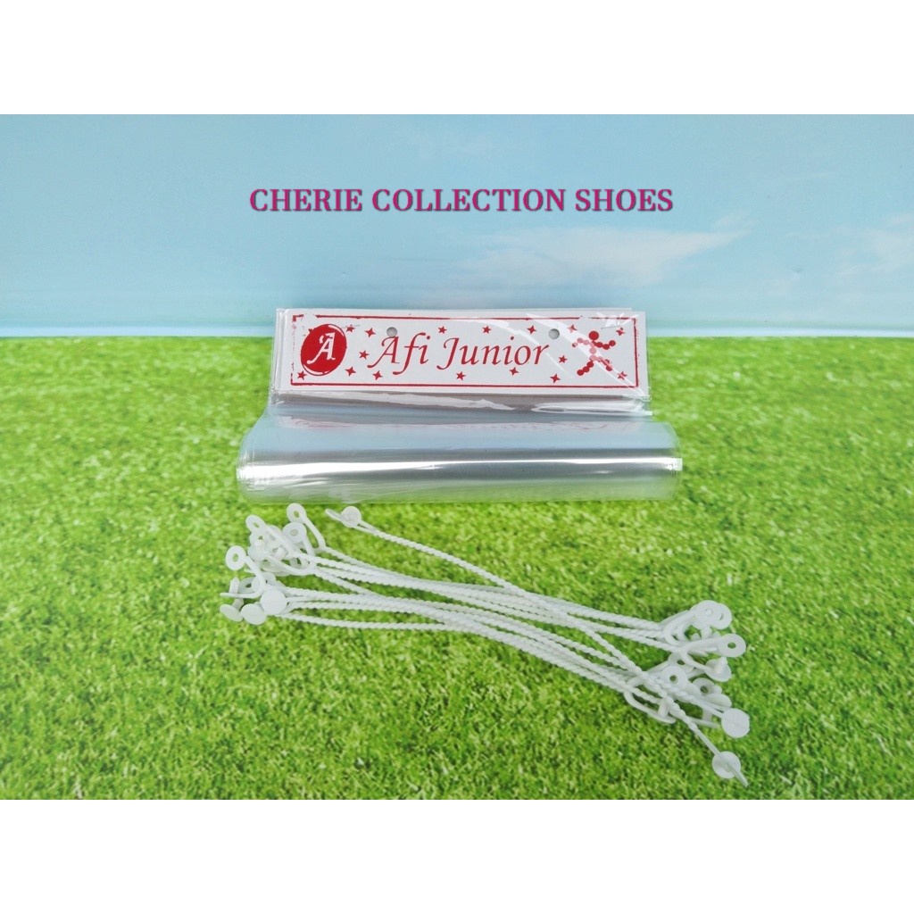 

PLASTIK AFI JUNIOR - PLASTIK PACKING SEPATU - PLASTIK SEPATU SANDAL ANAK - PLASTIK SEPATU BABY - PLASTICK PACKING SEPATU - UKURAN 2 - 5