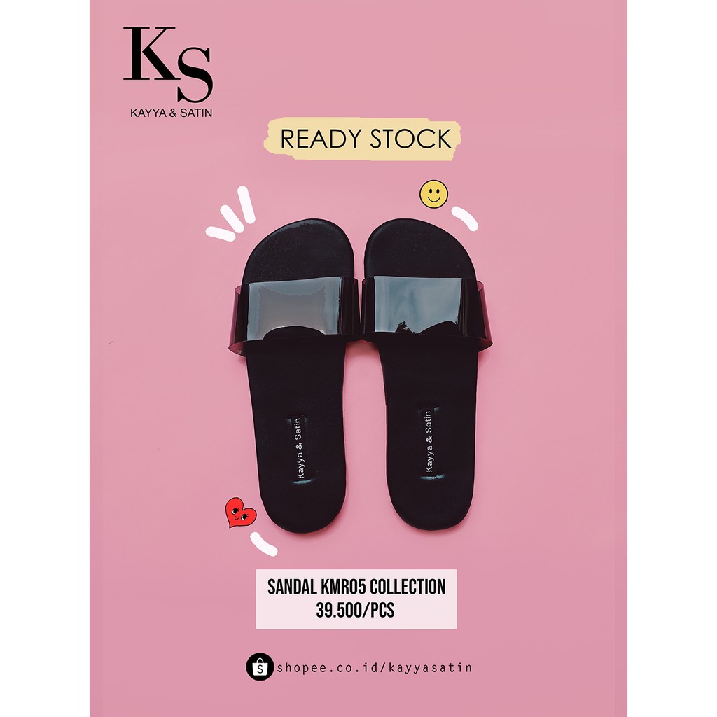 FLAT SANDAL KMR05 COLLECTION ( HITAM )