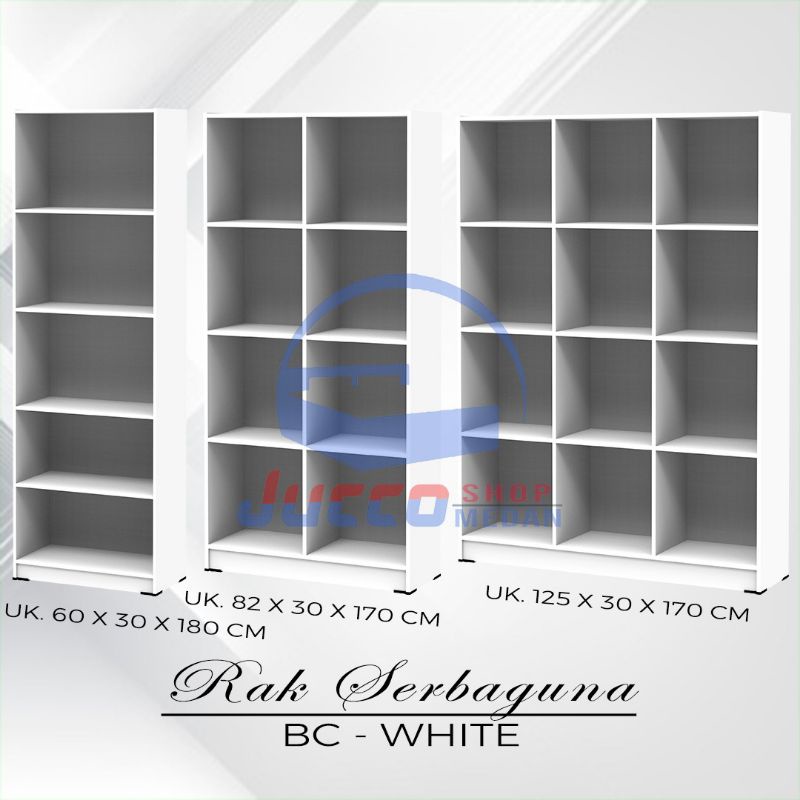 Rak Serbaguna Warna putih - Rak Display - Rak Laundry - Rak buku 3x4 susun - Medan