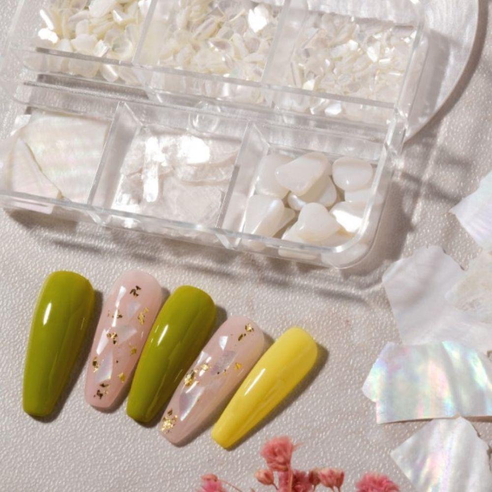 AUGUSTINA Agustinina Nail Art Charms Aurora DIY Nail Beauty Manicuring Perhiasan Salon Kuku Shell Slice Hiasan Kuku