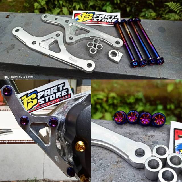 Breket pangkon mesin tiger revo,megapro,dan GL set baut probolt