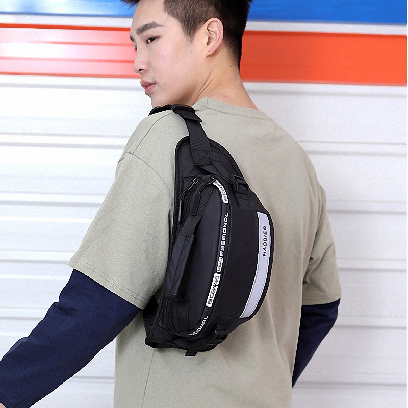 Uphike Tas Pinggang Pria Kasual Anti Air Tas Selempang Waistbag Keren Sling Bag  TS703