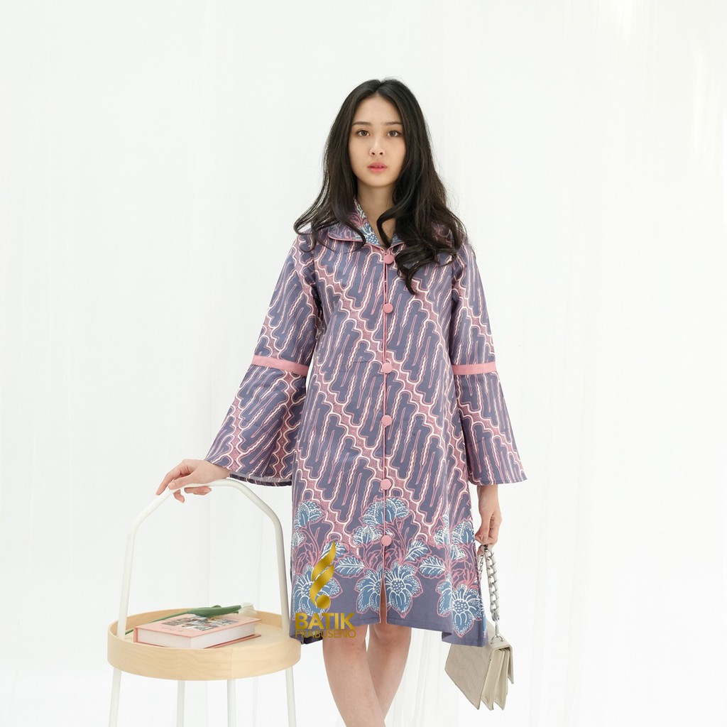 SABRINA BATIK WANITA NON HIJAB PAKAIAN MODERN LENGAN PANJANG PREMIUM KATUN PRINTING BAJU KERJA