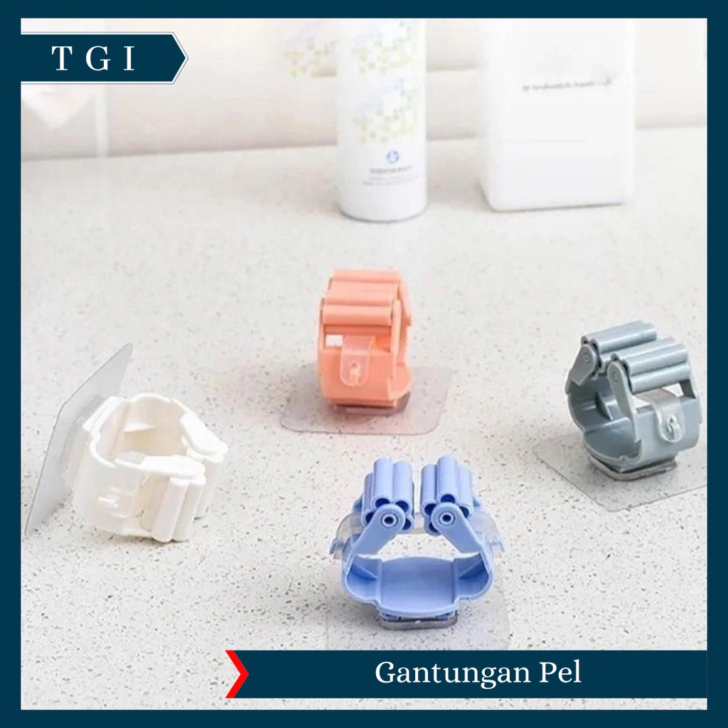 TGI - PENJEPIT GANTUNGAN SAPU PEL DI DINDING / MOP HOLDER / MOP BROOM HOLDER / GANTUNGAN SERBAGUNA