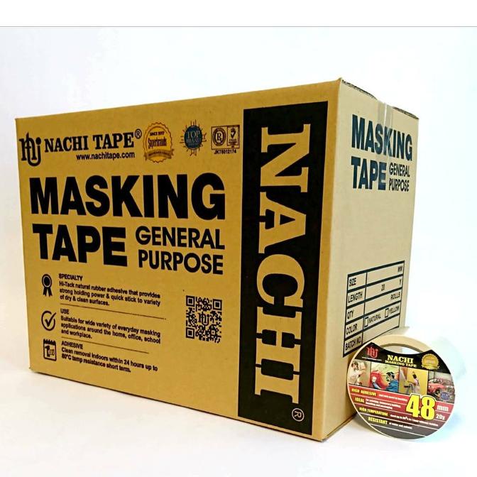 

(Dus) Nachi Masking Tape Lakban Kertas Cream 48 mm x 20 Yard