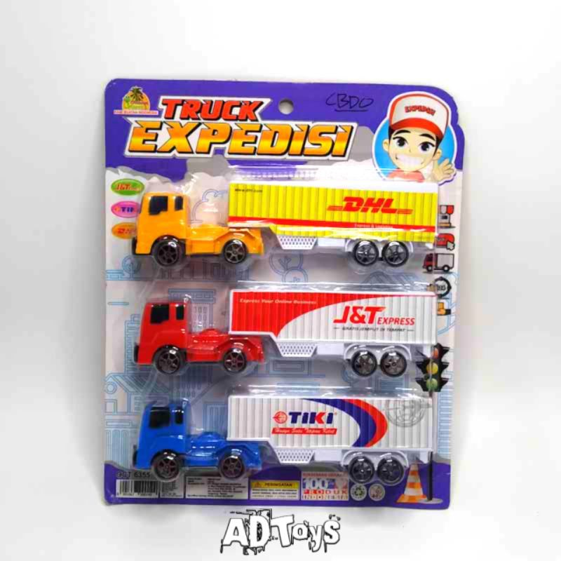 Mainan Truk Paket Ekspedisi Set 3pcs OCT 6355