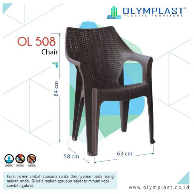  Kursi  santai sender makan  cafe plastik olymplast  OL 