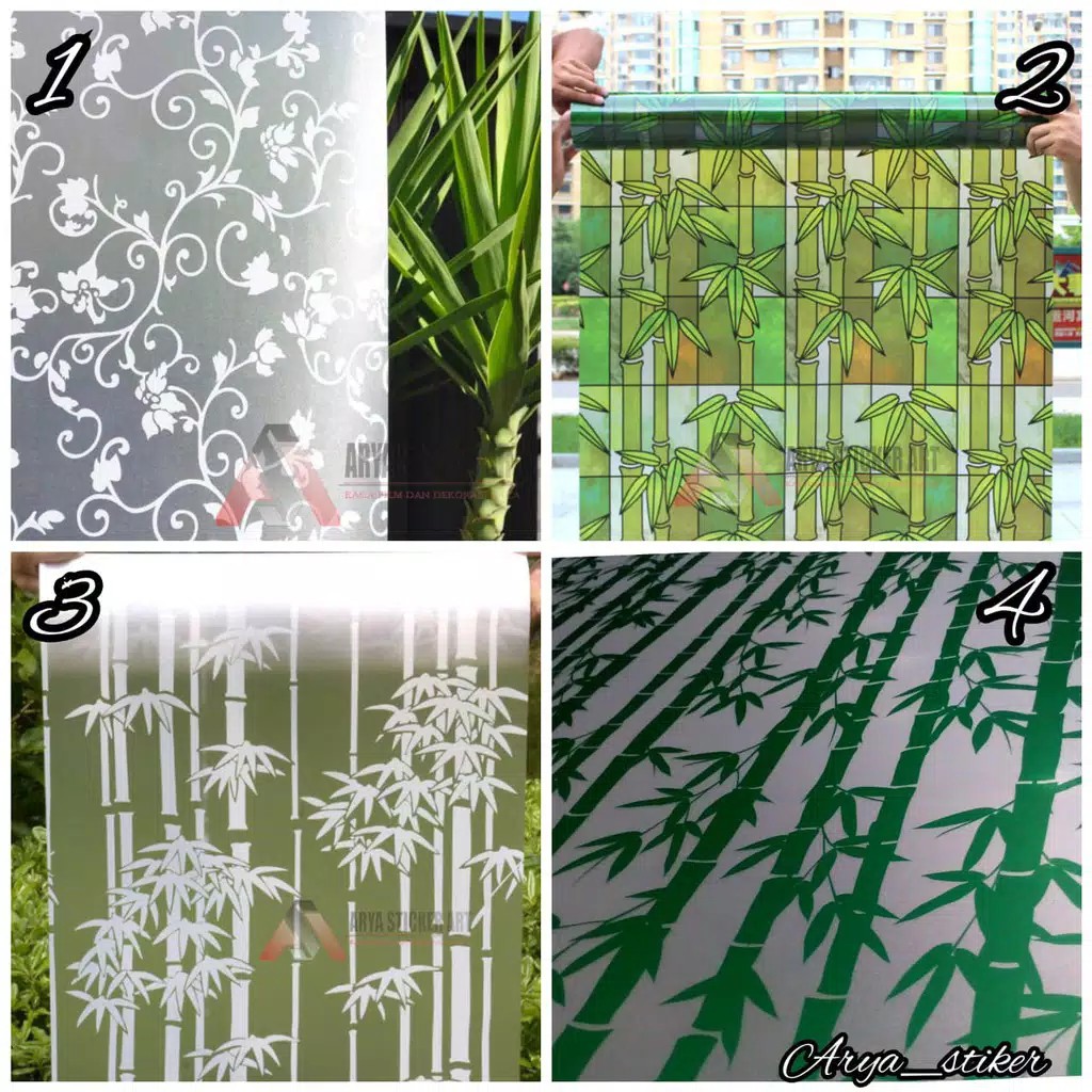STIKER KACA MOTIF BAMBU BAMBU PROMO TERMURAH