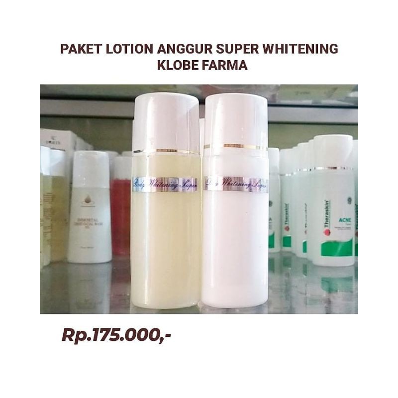 PAKET LOTION ANGGUR SUPER WHITENING PAKET HB SUPER WHITENING KLOBE FARMA .