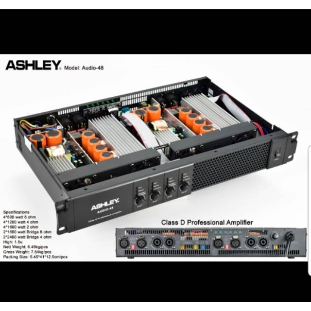 POWER AMPLIFIER ASHLEY AUDIO-48/AUDIO48 4CH 4X800WATT CLASS D ORIGINAL