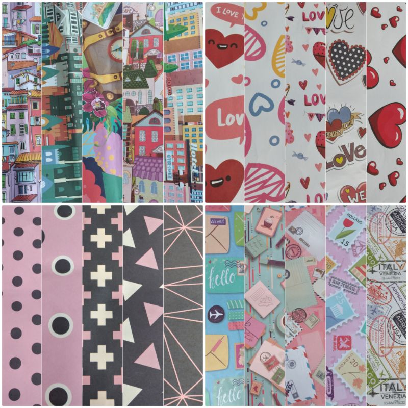 

kertas kado squeezy matte minimal 5 lembar, bisa campur motif. size 65cm x 50cm (70gsm)