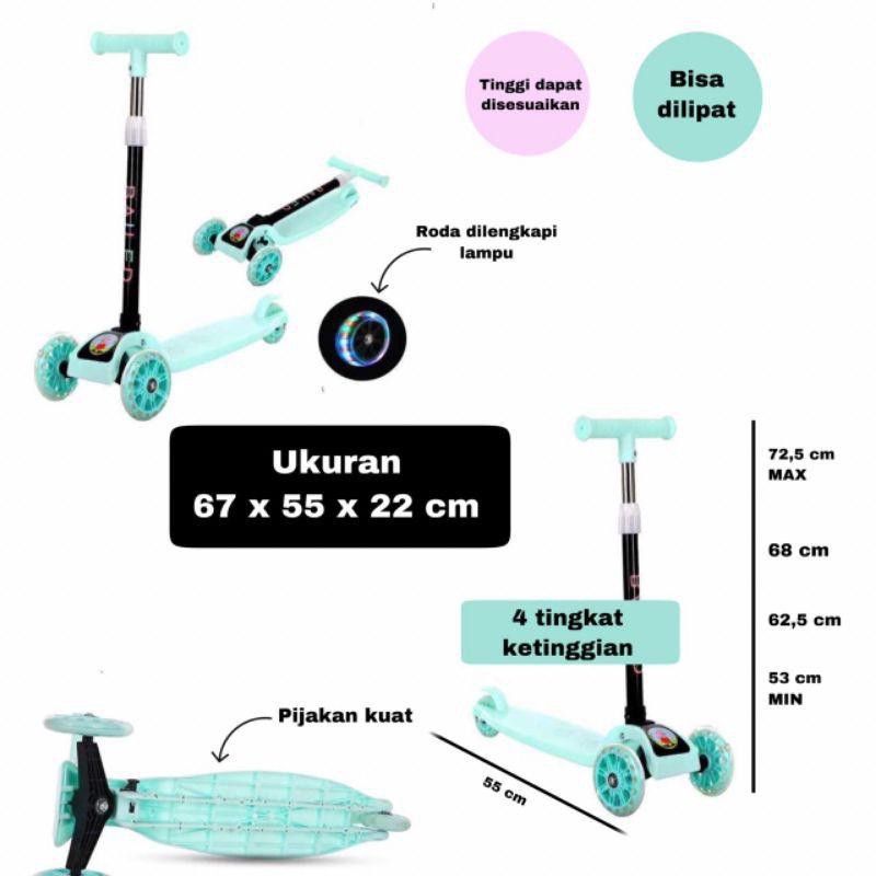 Scooter  Anak roda nyala Otoped/ Kickboard Skuter SKUTER ANAK RODA 3 / OTOPED / SCOOTER 3 RODA MURAH