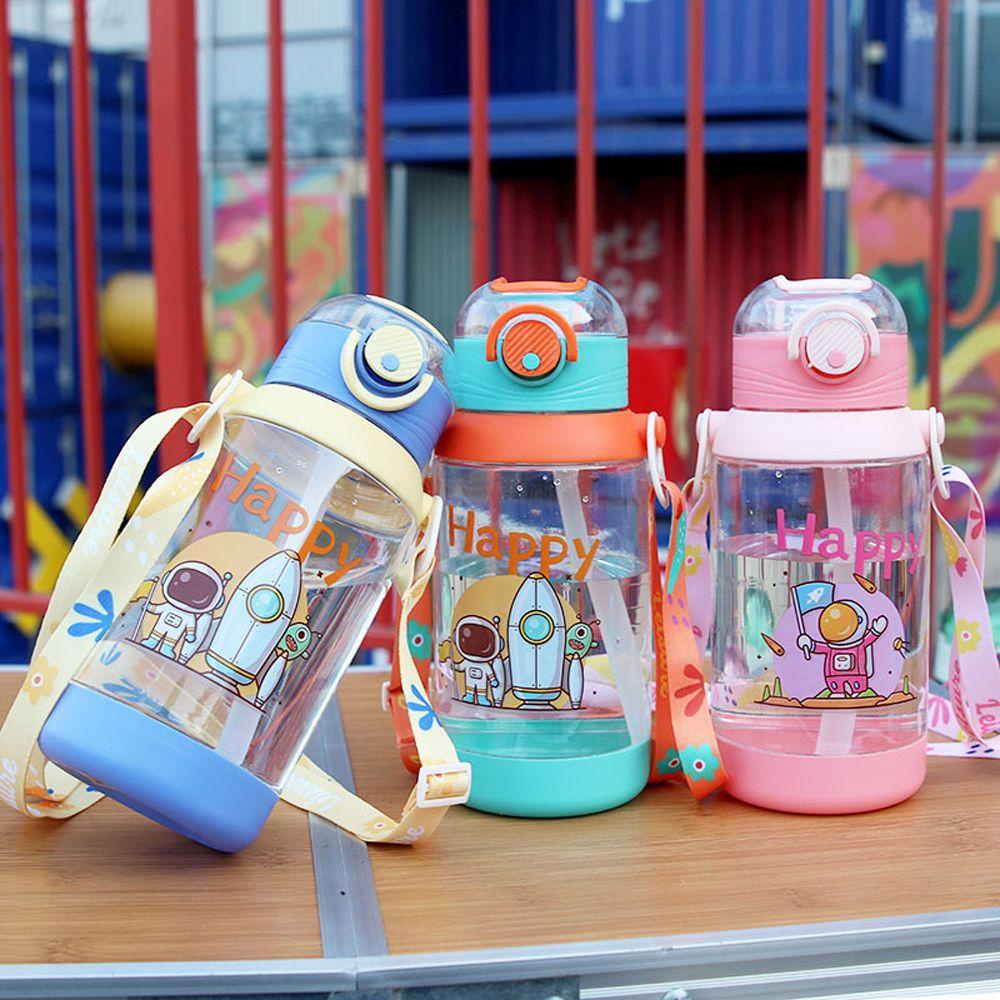 Needway Cangkir Air Anak Kreatif 700ml Botol Air Transparan Kartun Astronot Makan Luar Ruangan Sippy Cup