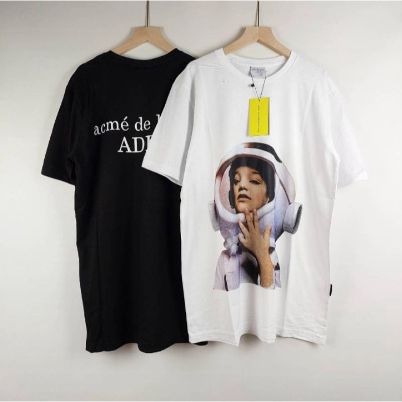 baju animasi wanita pria kaos lengan pendek warna hitam/putih
