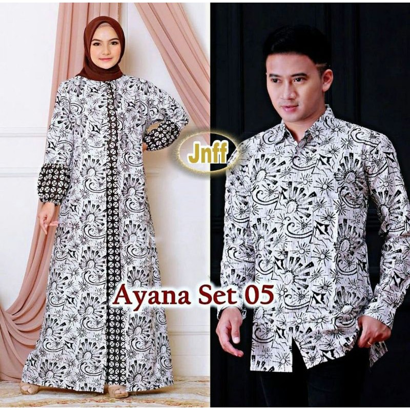 couple gamis batik ayana sarimbit