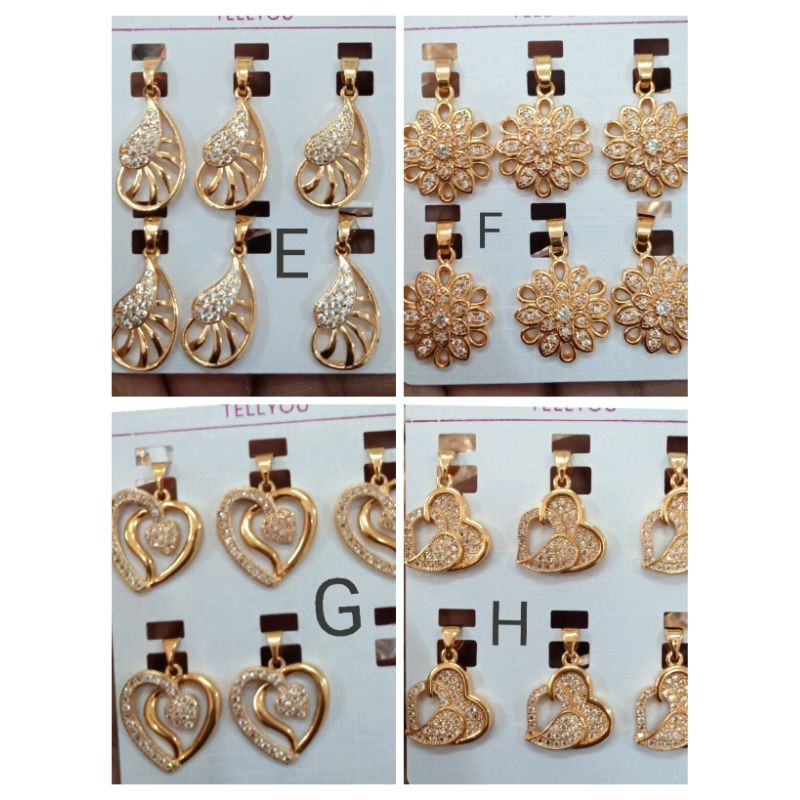 P9, Liontin kalung xuping wanita lapis emas dgn mata zircon