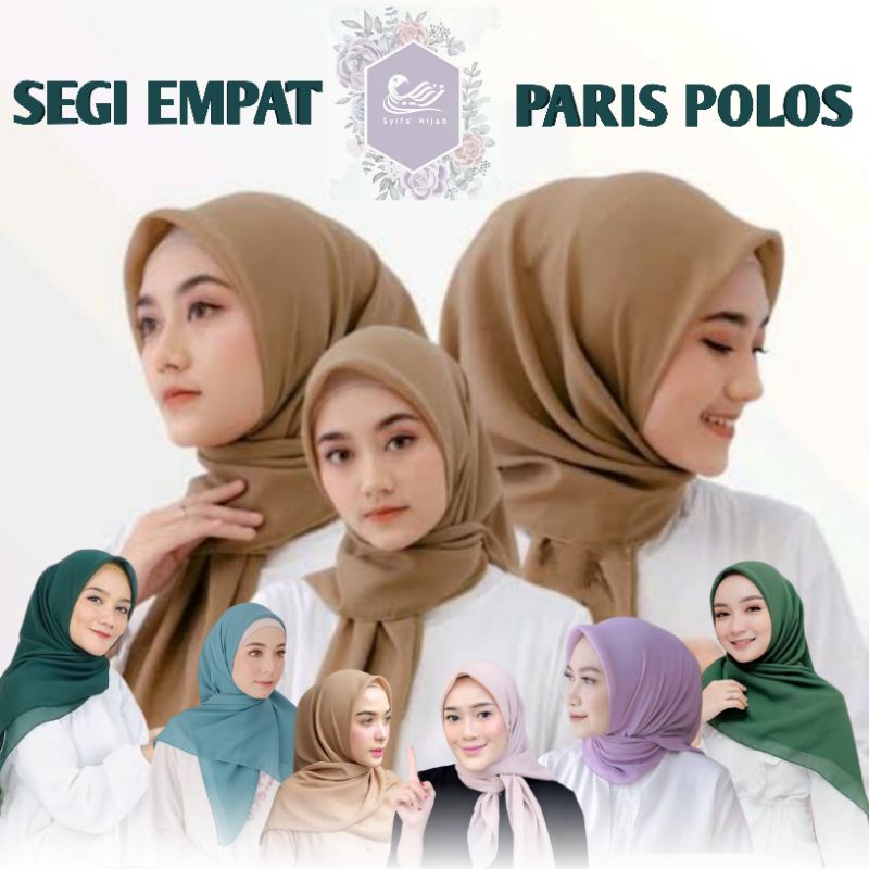 KERUDUNG PARIS PREMIUM SEGI EMPAT HIJAB PARIS PREMIUM SEGI EMPAT JILBAB SEGI EMPAT MOTIF POLOS