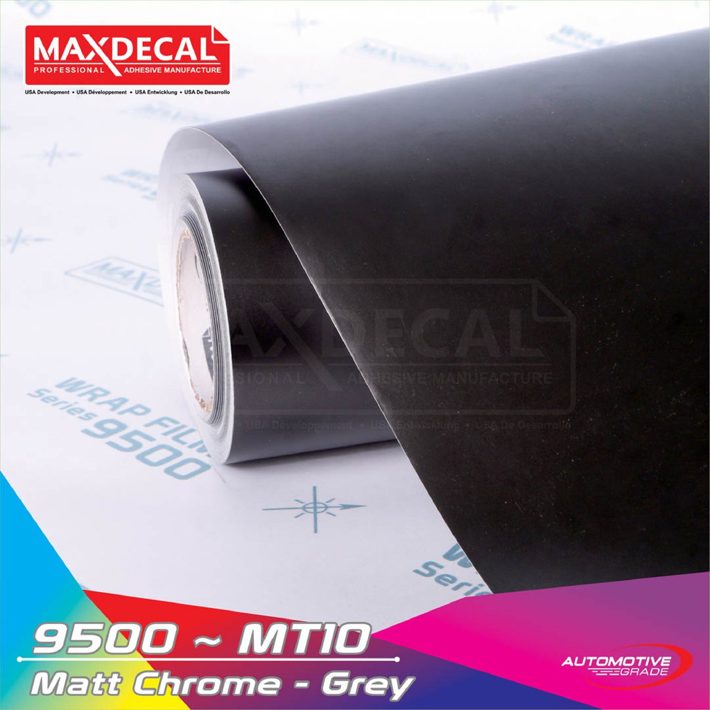 Maxdecal 7500 MT10 Matte Chrome Grey, Wrap Series Sticker, Roll 50cm x 9m