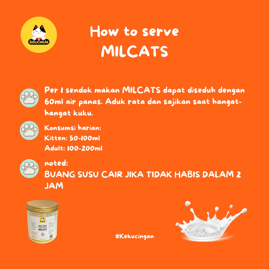 Susu Kucing MILCATS Goat Milk Powder Susu Kambing Bubuk Untuk Kucing Anjing Kitten All Stage