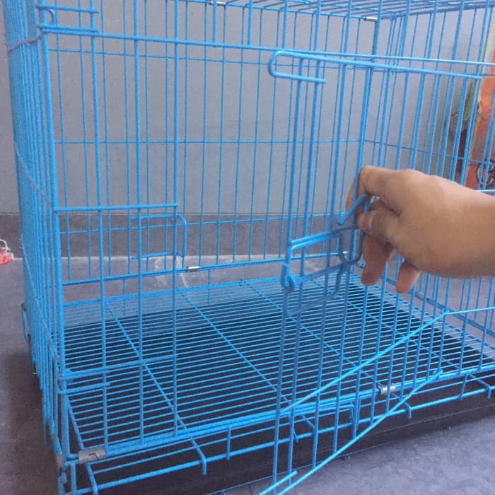 Kandang Besi Lipat Kotak Ukuran Besar Kucing Anjing Kelinci Burung