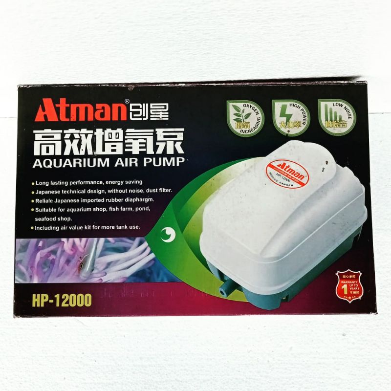 airpump hi blow ATMAN HP 12000 aerator mesin pompa gelembung udara kolam dan aquarium breeder