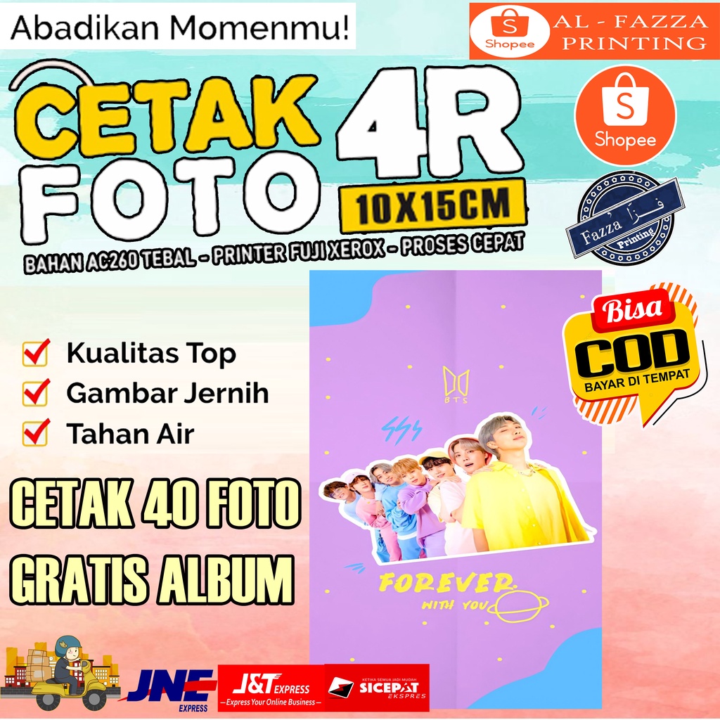 (COD) Cetak Polaroid 4R Full Foto 4R Custom Cetak foto 4R Cetak Foto Ukuran 4R ( 6 inci ) glossy pap