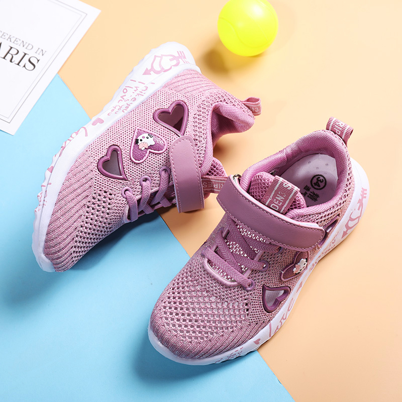 Sepatu anak perempuan Sepatu Sneakers Bahan Mesh Breathable untuk Sepatu anak