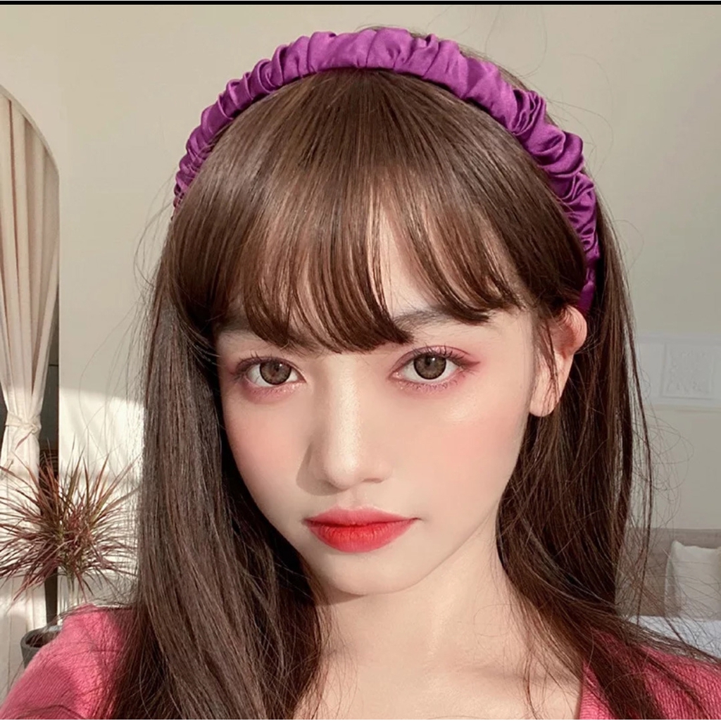 Bando Korea Kerut Scrunchie Headband Aneka Warna