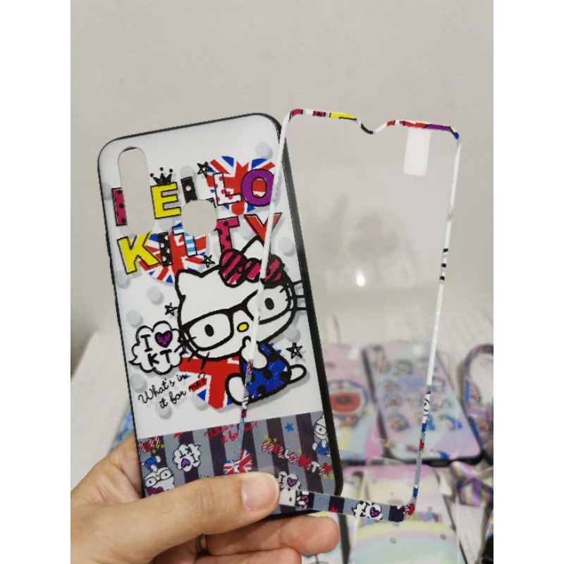 Case plus temper kitty doremon Realme 5/C2/ C11