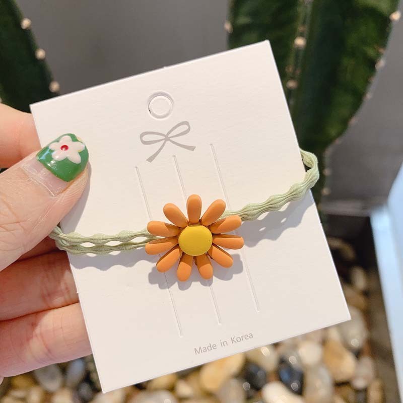 MURMURE.ID | IKAT RAMBUT IMPORT ALA KOREA MOTIF BUNGA DAISY AKSESORIS KARET RAMBUT WANITA  HA054-HIJAU
