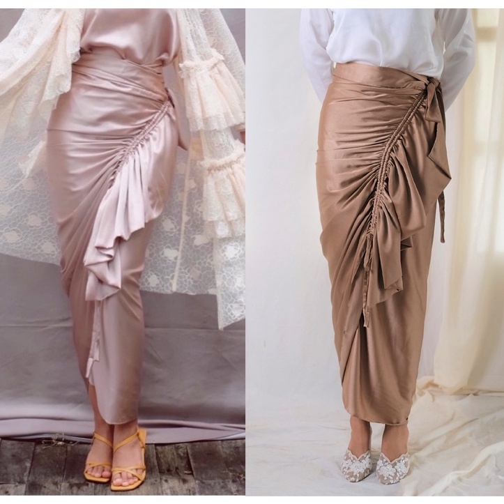 JALEELA - RUMI SKIRT - ( RUCHED SKIRT/ROK LILIT / WRAP SKIRT / ROK SATIN )