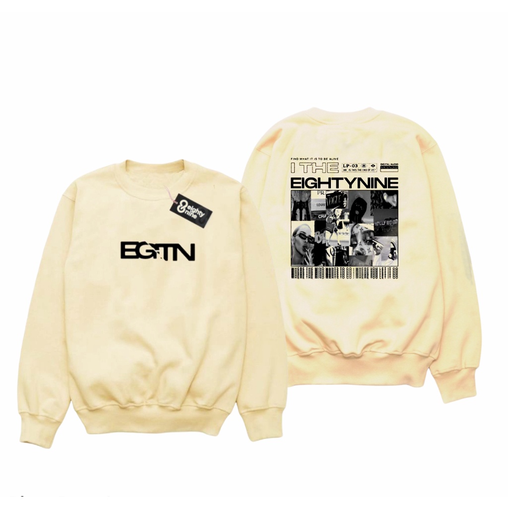 SWEATER CREWNECK PRIA WANITA OVERSIZE EIGHTY NINE WARNA CREAM DEPESSION SWEATSHIRT ORIGINAL SWITER PREMIUM SWETER DISTRO