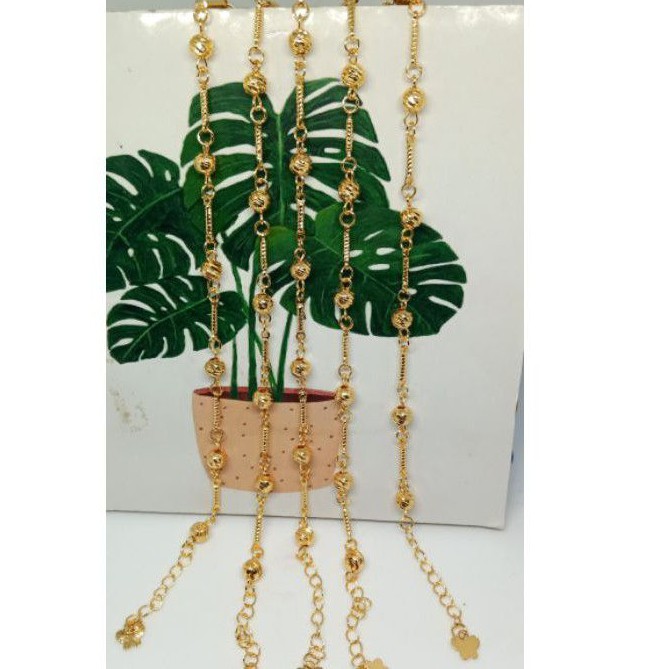gelang tangan wanita rantai combi bulat perhiasan wanita gold