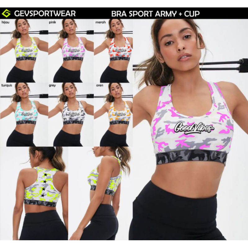 BRA army / sportwear aerobic / one-b / gevsportwear / baju senam / baju renang / celana zumba