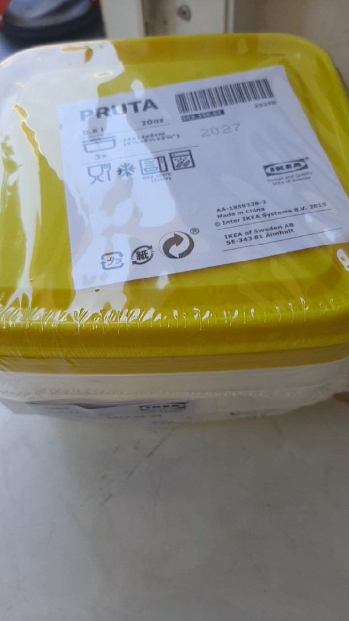 Kotak Toples Ompreng Makanan Bekal Food Container Set Isi 3 Transparan Kuning 303.358.55