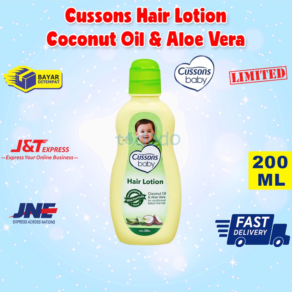 Cussons Baby Hair Lotion Coconut Oil &amp; Aloe Vera 200ml