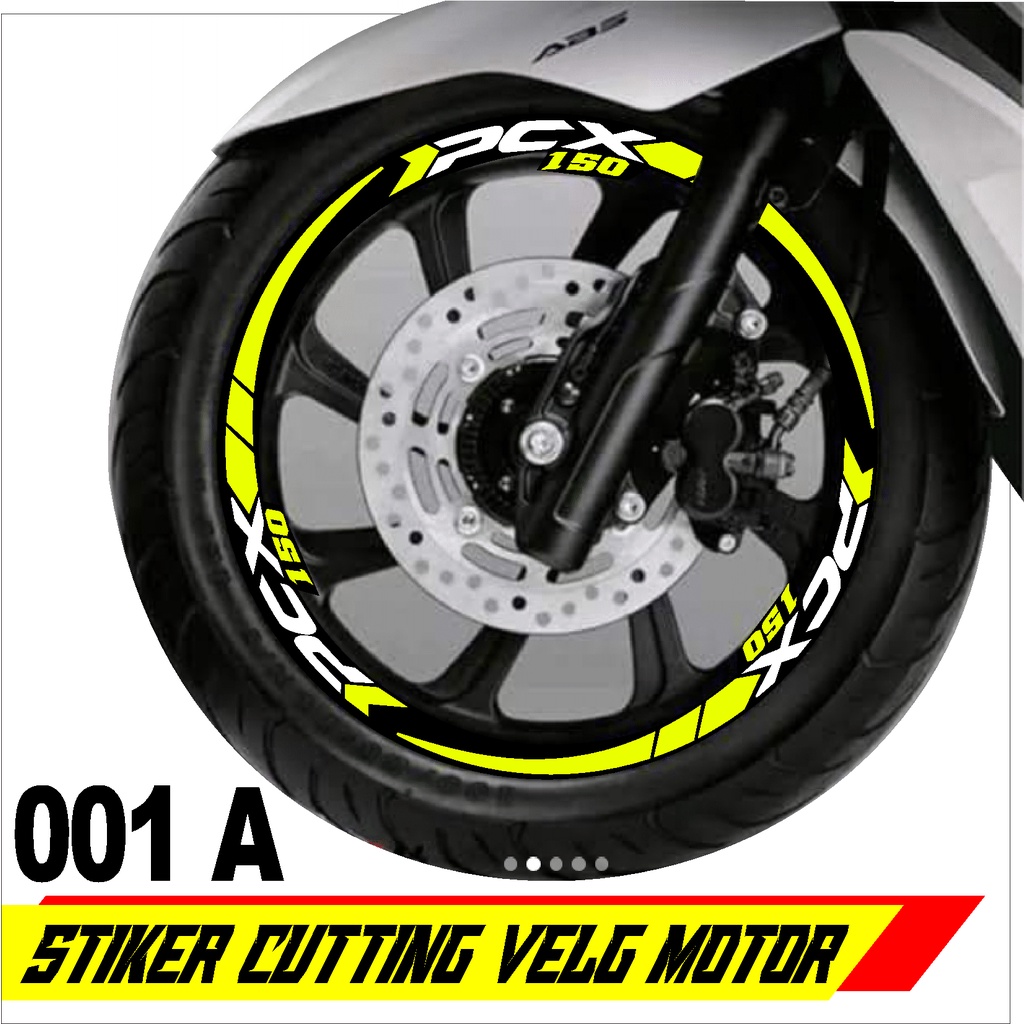Stiker Velg Motor - Stiker Pelek Motor ring 14/12 inchi,,  fosfor/nyala/cutting stiker - 001