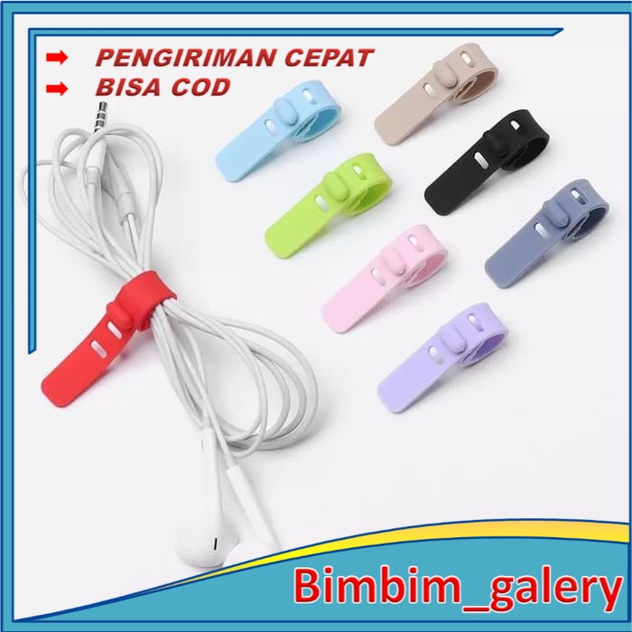 BIMBIM Pengikat Kabel Silikon Macaron Tie Strap Wrap Perapih Kabel Charger Earphone