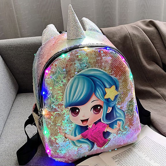 Backpack / Tas Ransel Lampu LED Sequin