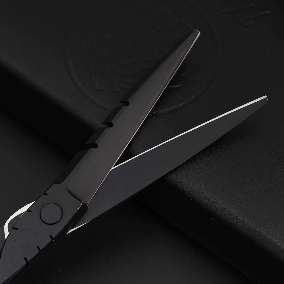GS8u Mrtiger Gunting Rambut Professional Barber Hairdressing Scissors 5.5 Inch 2 Pcs - 440c - Black Gold Or-i