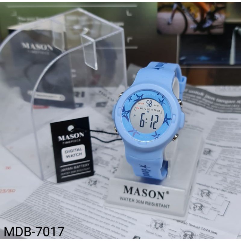 Jam Tangan Anak Digital Mason MDB 7017 Rubber Original